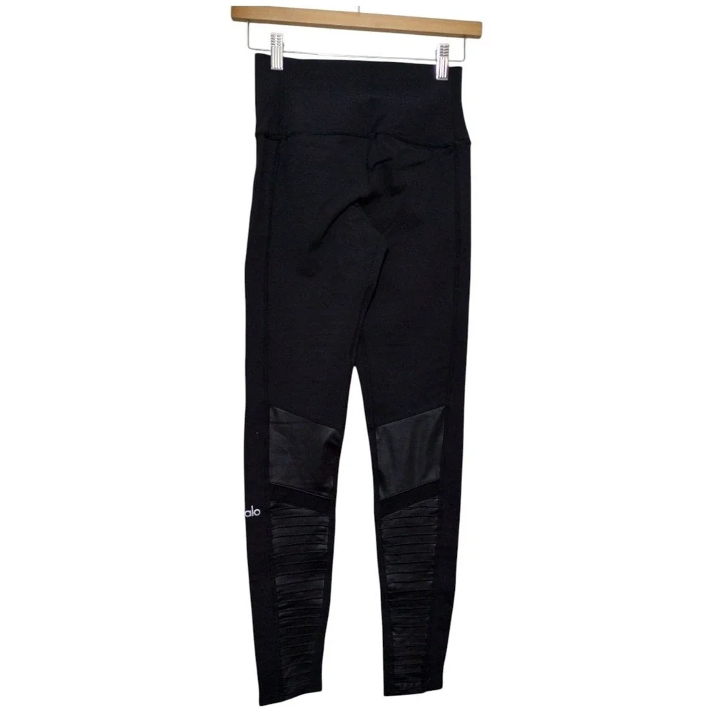 Alo Yoga 7/8 High-Waist‎ Moto Legging Women's S Black Athletic Gym Workout